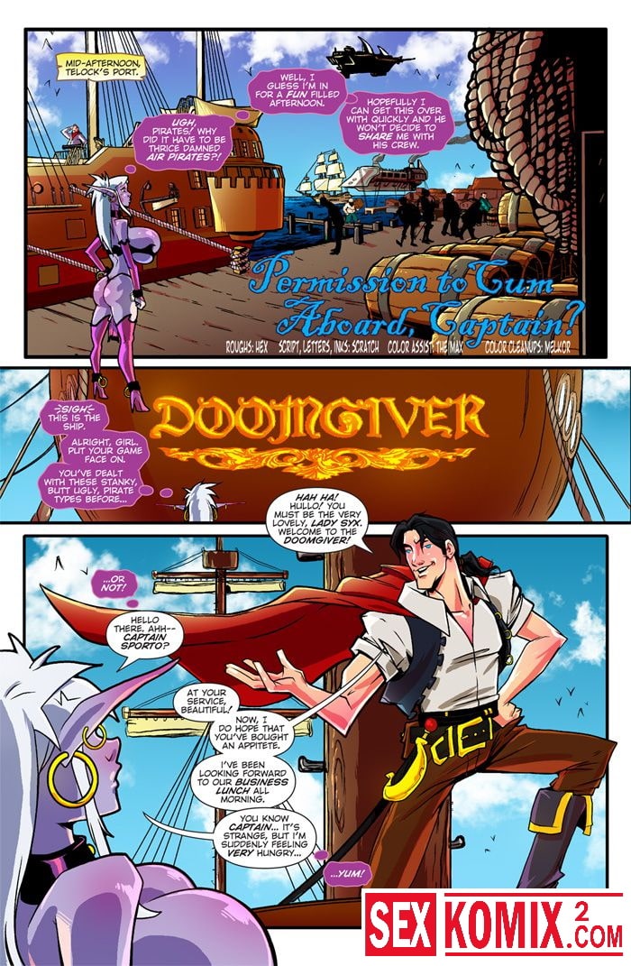 Порно комикс Мир Маны. Часть 5. Кончить на борту. Английский.