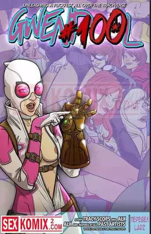 Порно комикс с Таносом, Гвенпул и Мстителями.